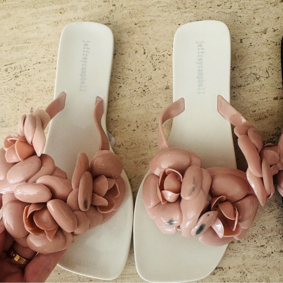 Jeffrey Campbell Floralee Jelly Flower Ornamented Slide Sandals SEE DESCRIPTION - Picture 4 of 7